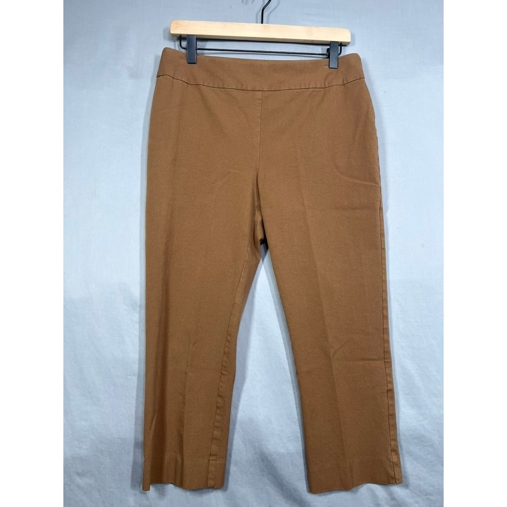 Chico's So Slimming Crop Pants Brown Pull On Stretch Trousers Size 1.5 Medium